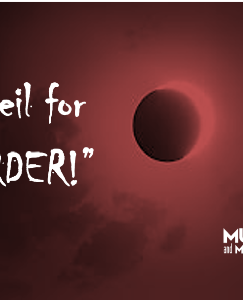 A red-tinted image with text 